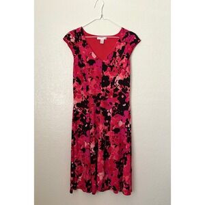 London Times Floral VNeck Cap Sleeve Dress Preppy Coquette Garden Quiet Luxury 8